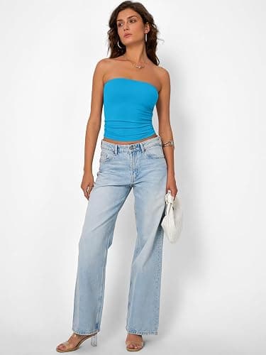 Trendy Queen Women's Strapless Bandeau Crop Top thumbnail 5