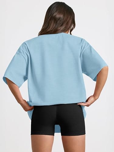 Trendy Queen Womens Oversized Summer T Shirts Plus Size Batwing Cute Casual Tops Short Sleeves Fashion Workout Clothes thumbnail 5