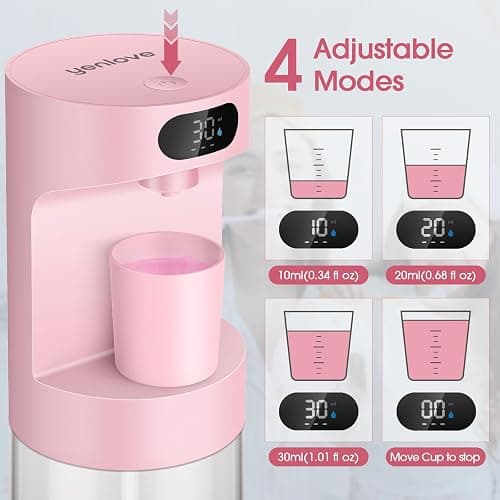 YenLove Automatic Mouthwash Dispenser for Bathroom,20.29 oz Touchless Electric Mouth Wash Dispensers Bathroom Accessories Set with 4 Magnetic Cups,4 Modes Wall Mounted Mouth Wash Dispenser for Home thumbnail 3