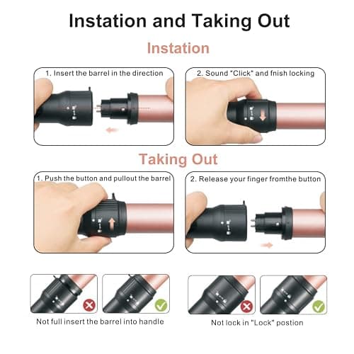 JAETON 4 in 1 Curling Wand Set, Curling Iron Set(0.35”-1.25”) with 2 Temp | Hair Curler Set with 4 Interchangeable Ceramic Barrels, Dual Voltage, 180°C/230°C thumbnail 6