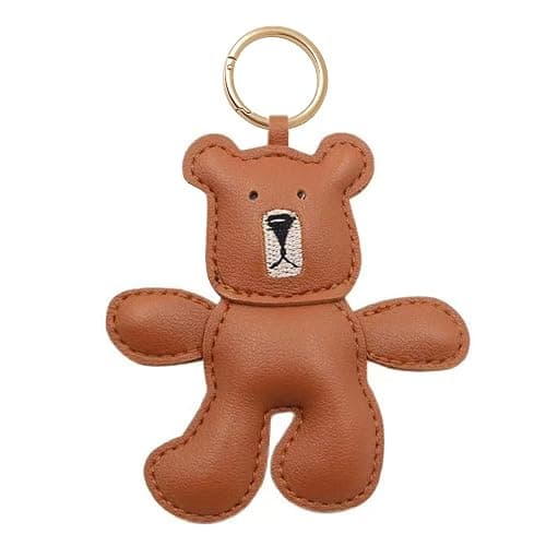 Fashin Bear Keychain, Cute Bears Charm for Purse Handbags Bag Accessories PU Key Charms - Image 1