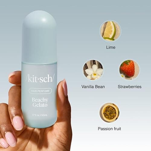 Kitsch Hair Perfume for Women- Beachy Gelato | Clean, Deodorizing & Patented Odor-Eliminating Technology Hair Spray & Body Mist- Freshen Hair, Body & Pillows- Tropical Citrus, Vanilla Bean Scent- 50mL thumbnail 5