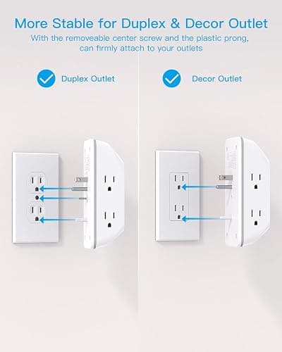 Outlet Extender with Night Light, HANYCONY Multi Plug Outlet, USB Wall Charger Surge Protector 4 USB Ports(1 USB C), Power Strip Electrical Outlet Splitter Expander for Home Office Dorm Room, ETL thumbnail 5