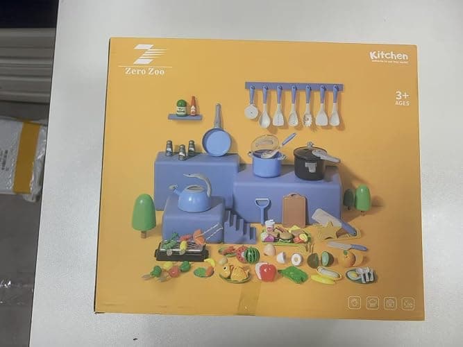 Zero Zoo 105Pcs Kids Kitchen Toy Accessories, Toddler Pretend BBQ Camping Cooking Playset, Play Pots, Pans, Utensils Cookware Toys, Play Food Set, Vegetables, Learning Gift for Girls Boys thumbnail 15