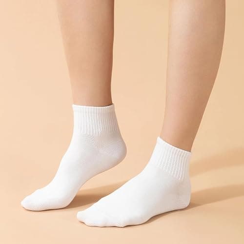 Ndoobiy 6 Pairs White Ankle Socks Womens Socks Cotton Soft Breathable Athletic Socks thumbnail 5