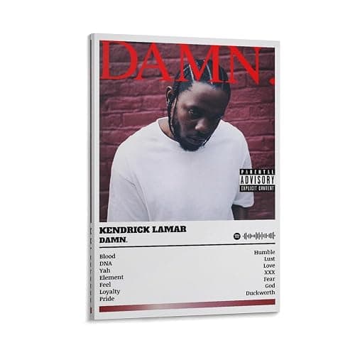 PUFGAH EF Kendrick Lamar Damn Album Canvas Poster Wall Decorative Art Painting Living Room Bedroom Decoration Gift Frame-style12x18inch(30x45cm) - Image 1