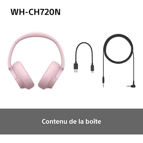Sony WH-CH720N - Casque Bluetooth sans Fil à réduction de Bruit - Micro intégré - jusqu'à 35 Heures d'autonomie et Charge Rapide - Rose thumbnail 10