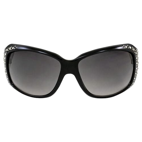 Rodeo Queen Angel Women’s Fashion Sunglasses Black Frame w/Bling Rhinestones & Smoke Gradient Lens thumbnail 2