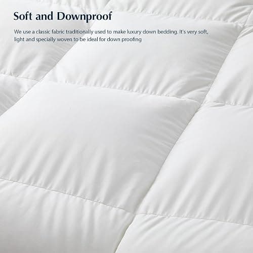 PACIFIC COAST Goose Down Fiber Comforters California King Duvet Insert, All Season White Comforter, 3D Hidden-Stitch Baffle Box Design,8 Tabs, Gifts for Women/Men, Extra Fluffy Luxury Duvet (104"x96") thumbnail 9