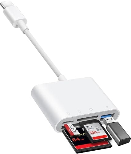 USB C to SD CF Card Reader, SD Card Adapter with SD MicroSD CF Compact Flash USB 4 Ports, BnmxTek Memory Card Reader for iPhone 15 iPad Mac MacBook Pro/Air/Mini Android and More USB-C/Type C Device - Image 1