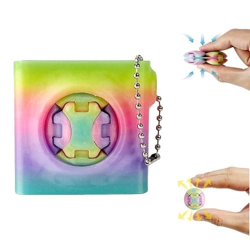 Zorbles 3D Printed Clicker Fidget Rolling Ball Keychain with Portable Storage Box,Stress Relief Desk Fidget Toy for Adults - Image 1