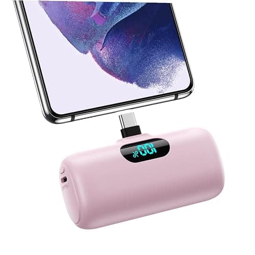 Mini Portable Charger 5000mAh Power Bank,15W PD USB C Cell Phone Portable Power, LCD Display Battery Pack Compatible With iPhone 15/15 Plus/15 Pro/15 Pro Max/Android/Samsung/Moto/LG (Type-C Only) - Image 1