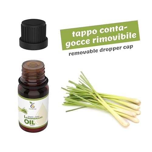 Olio di citronella bio 10 ml – Essenziale puro al 100% vegano – Lemongrass Oil (Cymbopogon Citratus Leaf Oil) – Olio per lampada profumata, diffusore, capelli thumbnail 2