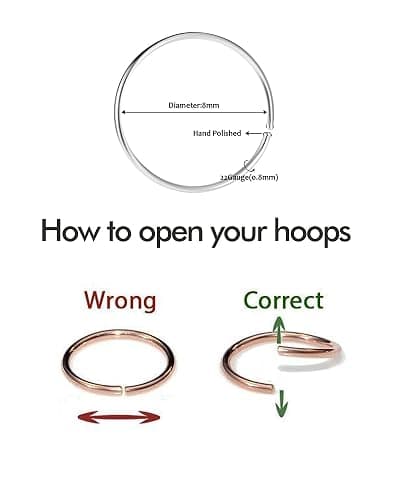ESLALA 14K Gold Nose Ring Hoop for Women, Thin Nose Piercing jewelry (Gold, 3pcs- 8mm 22 gauge) thumbnail 6