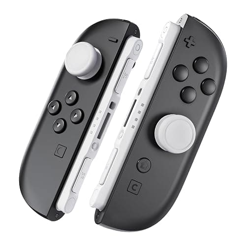 eXtremeRate Replacement 3D Joystick & Thumb Grips & Side Rail Shell Buttons for Nintendo Switch 2 JoyCon, Console Rail Stickers Controller Left Right Analog Stick Thumbsticks Caps for Switch 2 - White thumbnail 3