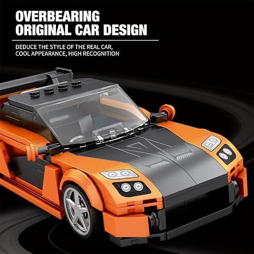 Reobrix 804 Mazda RX-7 Building Blocks Set, 1:24 Scale Model Car Kit for Display and Collectible, Fast & Furious Race Car Building Toy for Teens and Adults, 367 Pieces thumbnail 5
