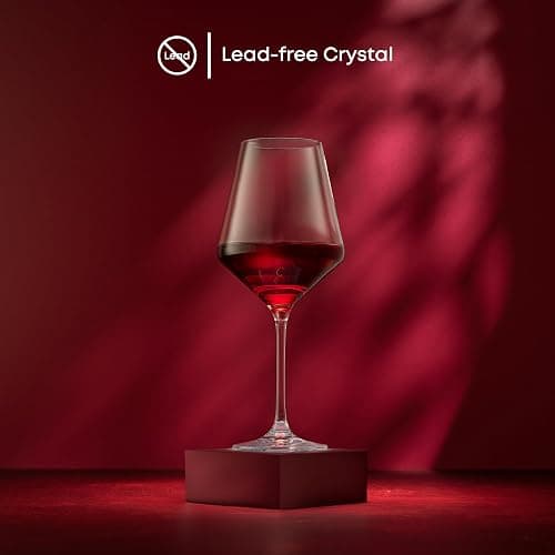 JoyJolt Layla Italian Red Wine Glasses, Set of 4, 17 oz Clear – Made in Europe thumbnail 2