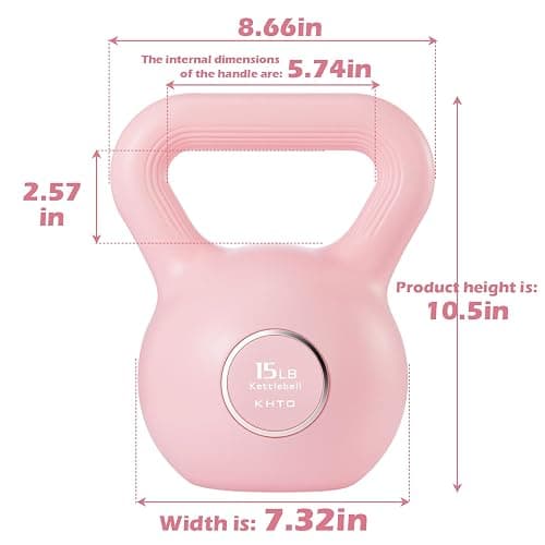 KHTO Kettlebells Fitness Exercise-Pink Strength Training Kettlebell Sets,Dumbbell Weights for Home Gym Equipment thumbnail 3