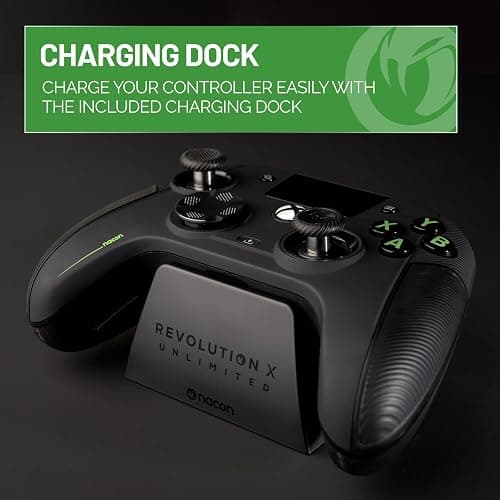 NACON Revolution X Unlimited Advanced Precision Controller Officially Licensed for Xbox Series X | S, Xbox One, Windows 10/11 PC & Android - Wired and Wireless - Charging Station thumbnail 10