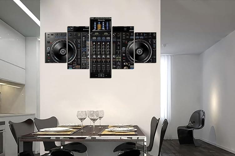 Wall HDQ Music Canvas Wall Art 5 Piece Audio Pictures DJ Wall Decor Musical Equipment Print Painting for Music Room Recording Studio Living Room Bedroom Decor Gifts for Musician (60" Wx32 H) - 60''W x 32''H - 530 thumbnail 6