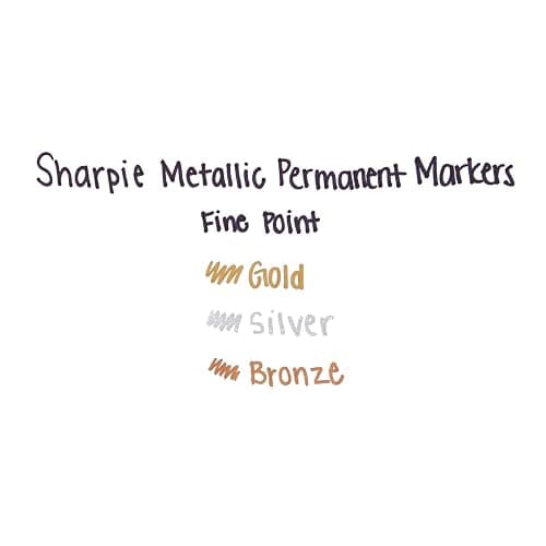 Sharpie Metallic Permanent Markers, Gold, 4/Pack thumbnail 5