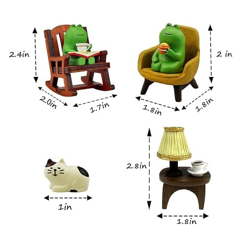 Refintural Miniature Frog Figurines Statue, Adorable Frog Collectibles for Desk and Bedroom Decor, Cute Frog Perfect Indoor Home Decorations and Gifts thumbnail 3