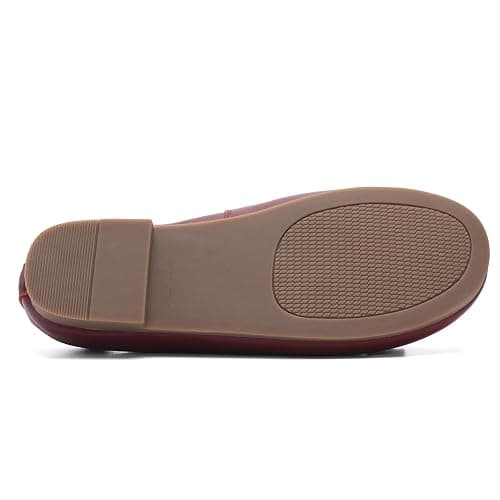 CAUTTILAM Women's Wide Toe Box Leather Ballet Flats, Genuine Leather Dress Shoes with Arch Support, Comfortable Round Toe Slip On Office Walking Shoes for Ladies thumbnail 3