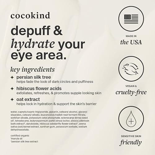 Revitalizing Eye Cream by Cocokind, Depuff & Reduce Fine Lines and Wrinkles, Cream for Firmer and Brighter Looking Eye Area, Hydrating with a Cool Metal Applicator Tip, 0.5 Fl Oz thumbnail 8