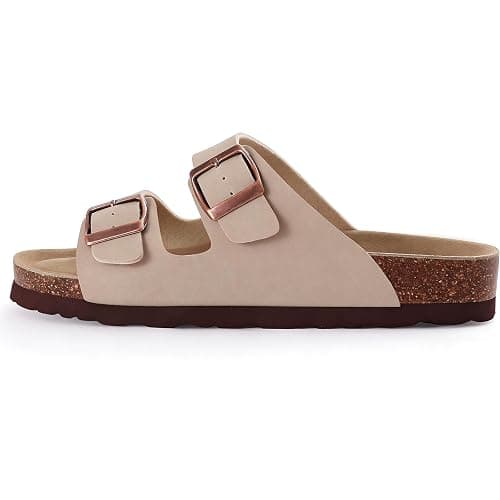 AUGCY Womens Sandal Cork Footbed Slide, Arch Support Slides for Women with Adjustable Buckle, Comfortable Summer Beach Outdoor Sandals thumbnail 4