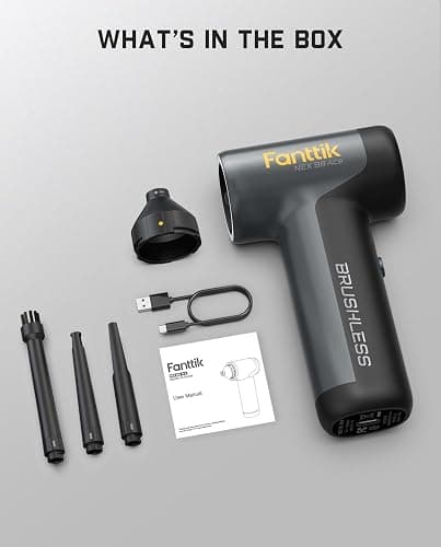 Fanttik B8 Ace Electric Air Duster, Compressed Air Duster, 110000RPM Brushless Motor, 2600mAh Rechargeable Battery, LED Light, Air Blower for Keyboard, PC Fans & Housing, Cabinet thumbnail 8