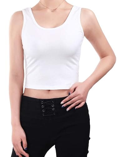 Boao 4 Pieces Basic Crop Tank Tops Sleeveless Racerback Crop Top for Women thumbnail 4