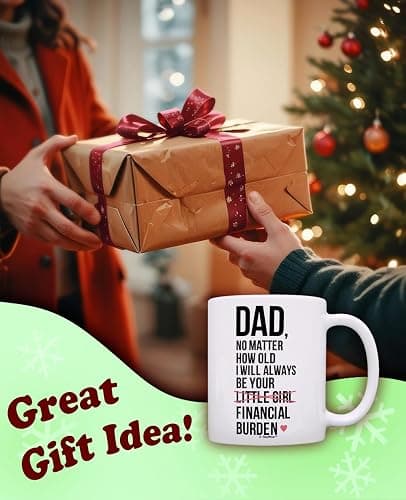ThisWear Dad Birthday Gifts I Will Always Be Your Financial Burden Dad Daughter Gifts Funny 11oz Ceramic Coffee Mug with Handle thumbnail 4