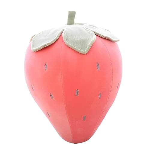 Cute Fruit Kids Pillow Stuffed Strawberry Plush Pillows Super Soft Girls Pillows Cushion Seat for Kids Toys (Pink,7.8"/20cm) - Image 1