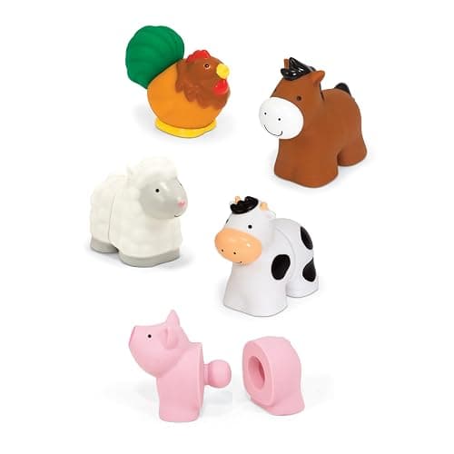 Melissa & Doug Pop Blocs Farm Animals Educational Baby Toy - 10 Linkable Pieces - Image 1