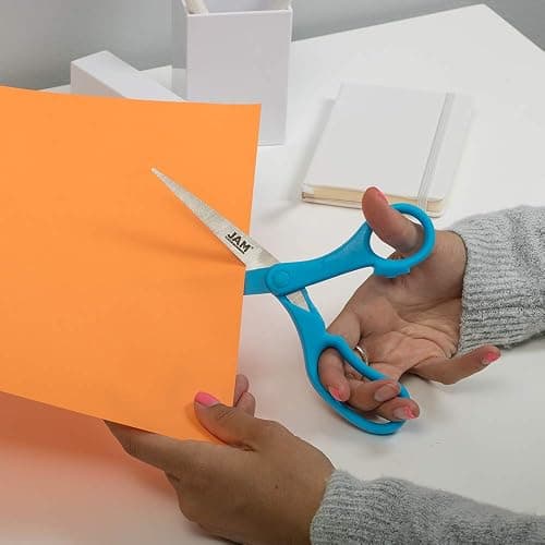 JAM PAPER Multi-Purpose Precision Scissors - 8 Inch - Blue - Ergonomic Handle & Stainless Steel Blades - Sold Individually thumbnail 2