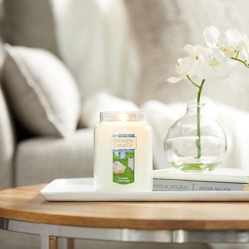 Yankee Candle Clean Cotton Scented, Large 22oz Jar Candle with Premium Paraffin-Grade Wax, Long Burn Time, Ideal for Gifts and Home Decor - Clean Cotton - Classic Large Jar thumbnail 3