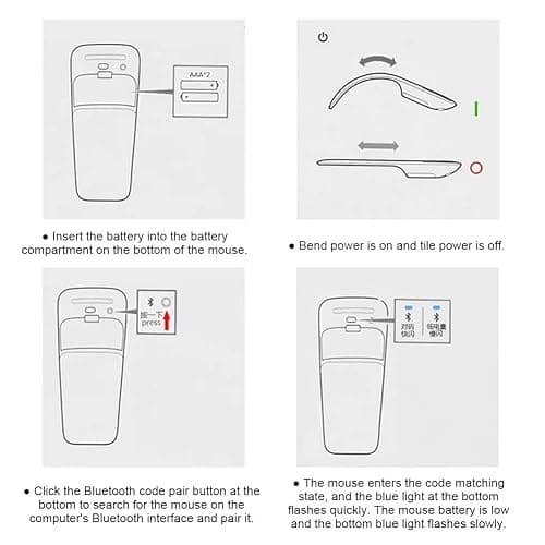 Itonash Bluetooth Wireless Arc Touch Mouse - Foldable Ergonomic Computer Silent for Home Office Travel (Black) thumbnail 3