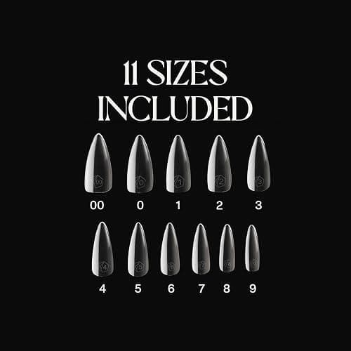 Aprés Gel-X® Natural Stiletto Medium Tip Box | 500pc Gel-X Tips, 11 Sizes 00-9, Premium Quality thumbnail 2