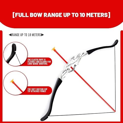Liberty Imports Ninja Warrior Bow and Arrow Archery Set with Katana Sword, Sai, Melee Toy Weapons for Kids Pretend Role Play Equipment, Cosplay, Costume Accessories thumbnail 4