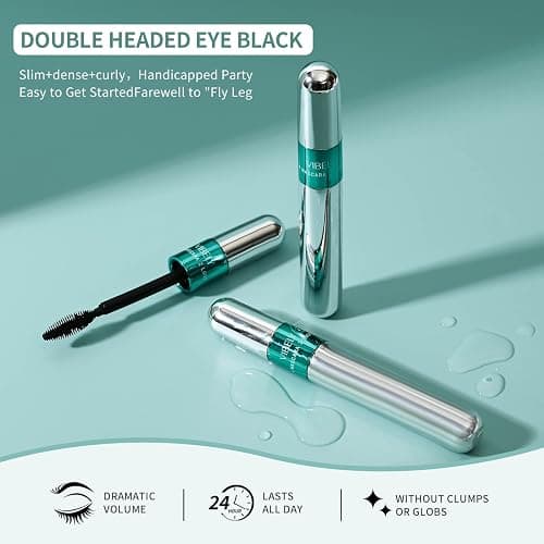 2 in 1 Mascara 5x Longer Waterproof Lash Cosmetics Natural Lengthening and Thickening Effect No Clumping Superstrong Magic 4d Silk Fiber for Vibely Mascara Makeup thumbnail 5