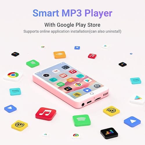 80GB MP3 Player with Bluetooth and WiFi, Oilsky 4.0" IPS Touch Screen MP3 Player with Speaker, Music Player with Spotify, Audible, Amazon Music, Pandora, MP4 Android Music Player Up to 512GB (Pink) thumbnail 3