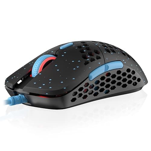 HK Gaming Mira S Ultra Lightweight RGB Gaming Mouse | Honeycomb Shell | 61 Grams | max 12000 cpi | USB Wired | 6 programmable Buttons | On-Board Memory | Anti Slip Grips | Mira-S Blue Phantom - Image 1