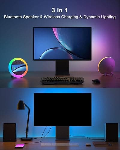 Swarmir Bluetooth Speaker with Lights, Wireless Charging Speaker, Best Birthday Gift Ideas Teenage,Applicable for Bedroom/Teen Girl Gifts(5W Wireless Charging) thumbnail 6