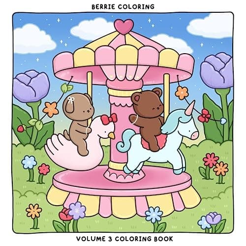Berrie Coloring Volume 3: Cute and Cozy Coloring Book for Adults & Kids Featuring Easy to Color Animal Illustrations and Adorable Scenes - Image 1