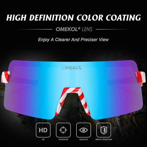 OMEKOL Two Sizes For Adults and Youth Polarized Sunglasses Men Women Outdoor Sport Baseball Glasses UV400 Cycling Eyewear thumbnail 3