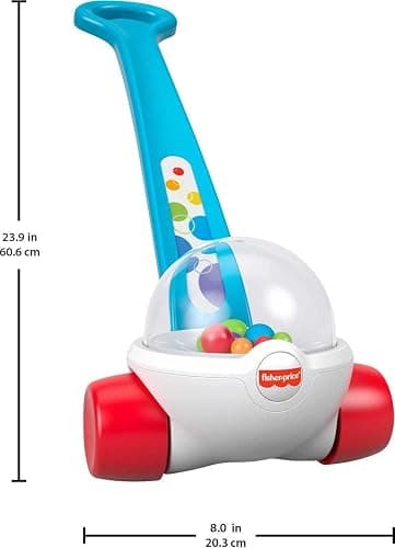 Fisher-Price Baby & Toddler Toy Corn Popper Blue Push-Along with Ball-Popping Action for Infants Ages 1+ Years, 2-Piece Assembly - Toy - Blue v2 FFP thumbnail 4
