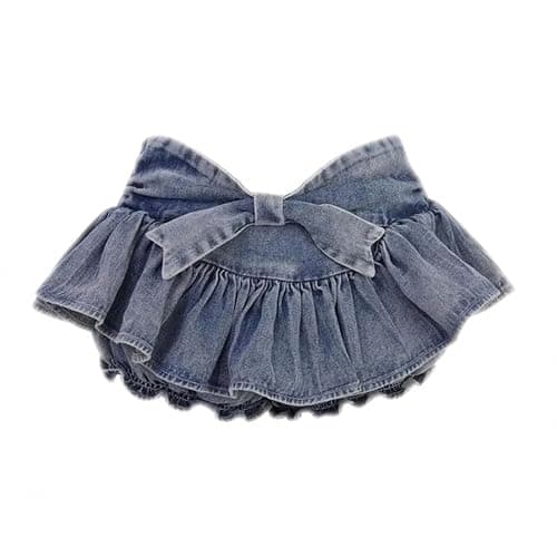 Harajuku Lovely Bow Denim Skirt Y2K Fairycore Vintage Low Waist Sexy Pleated Mini Short Skirts Women Streetwear - Image 1
