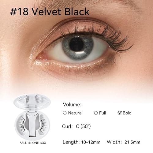 WOSADO Soft Magnetic Eyelashes Kit with Applicator, No.18 Velvet Black, Reusable Glue-free Wispy Magnetic Lashes, Cruelty-free False Lashes, Waterproof, Lightweight, Suit for Heavy Makeup thumbnail 3