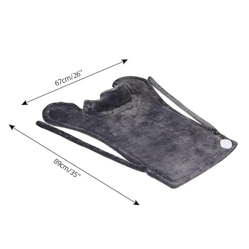 Ruqiji 26" x 35" Neck&Shoulder&Back Heating Pad with12 Temperature Settings, Pain Relief for Back/Neck/Shoulders/Menstrual Pain, Christmas Gifts for Women Men Mom Dad-Dark Grey thumbnail 2