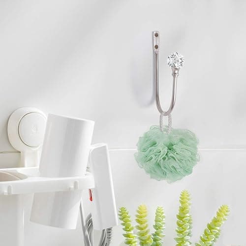 Curtain Holdback, 2pcs Wall Mounted Drapery Tiebacks with Clear Crystal Ball, Heavy Duty Metal Decorative Window Drapery Curtain Holder Curtain Hooks with Screws, Sliver thumbnail 6